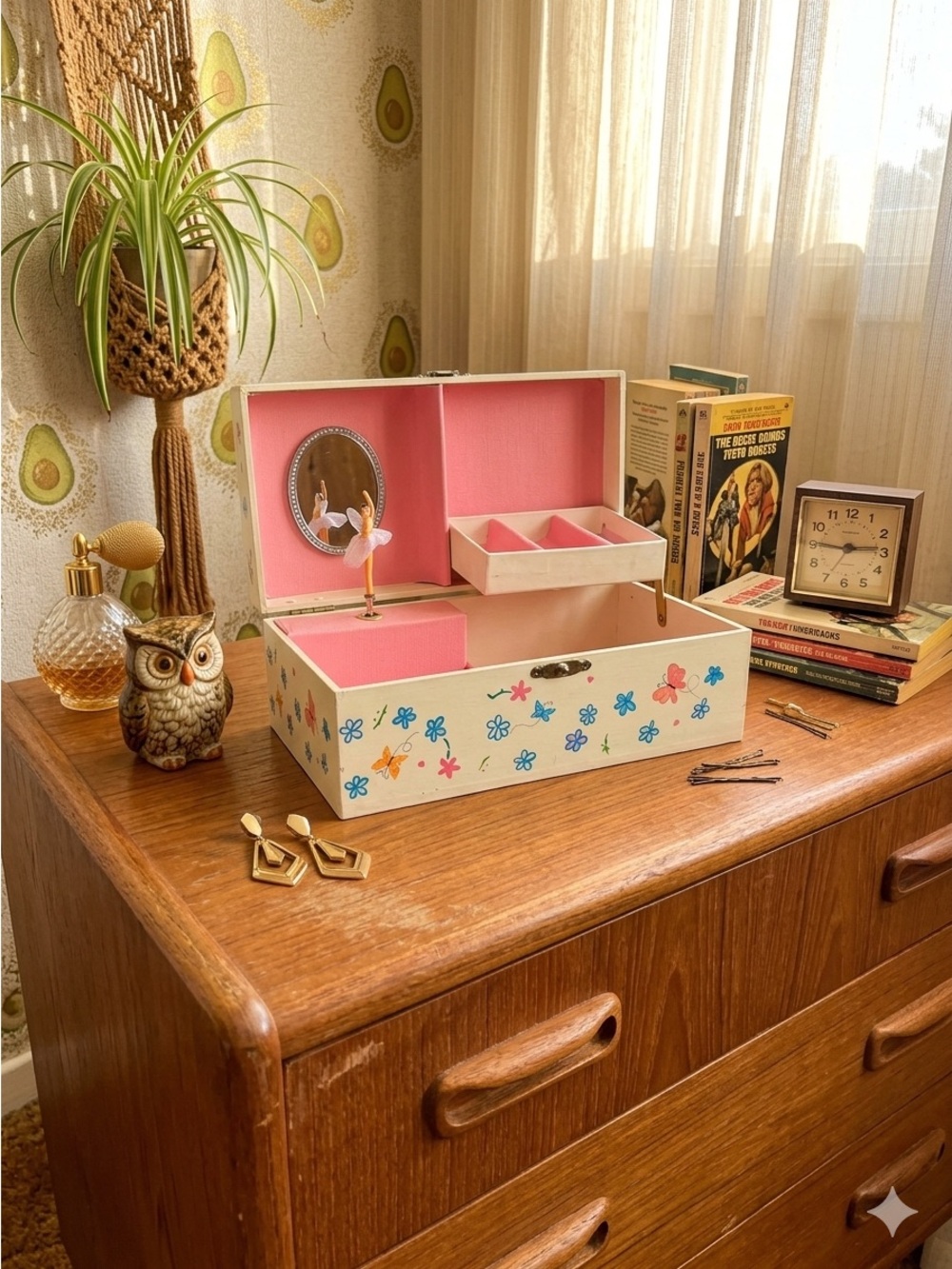 Vintage Ballerina Jewelry Box Wind Up Theme to “Love Story” Retro Nostalgia 70s